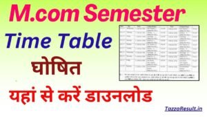 M.com Semester Time Table 