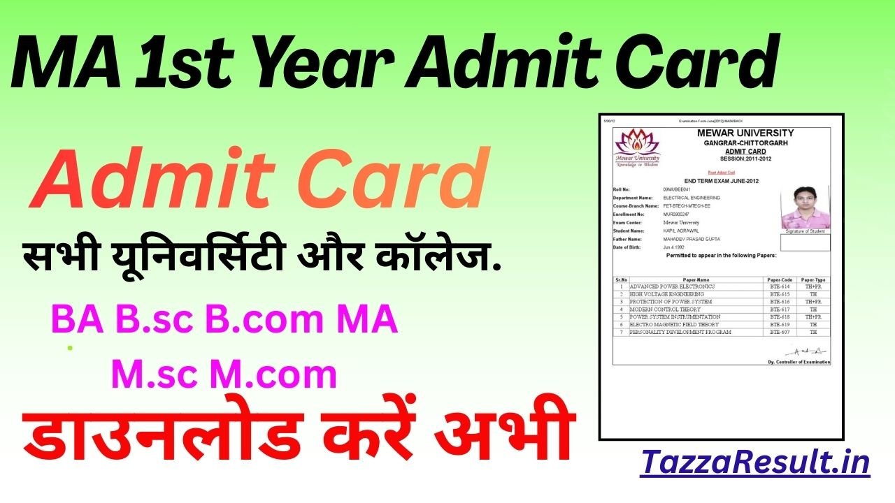 MA 1st Year Admit Card