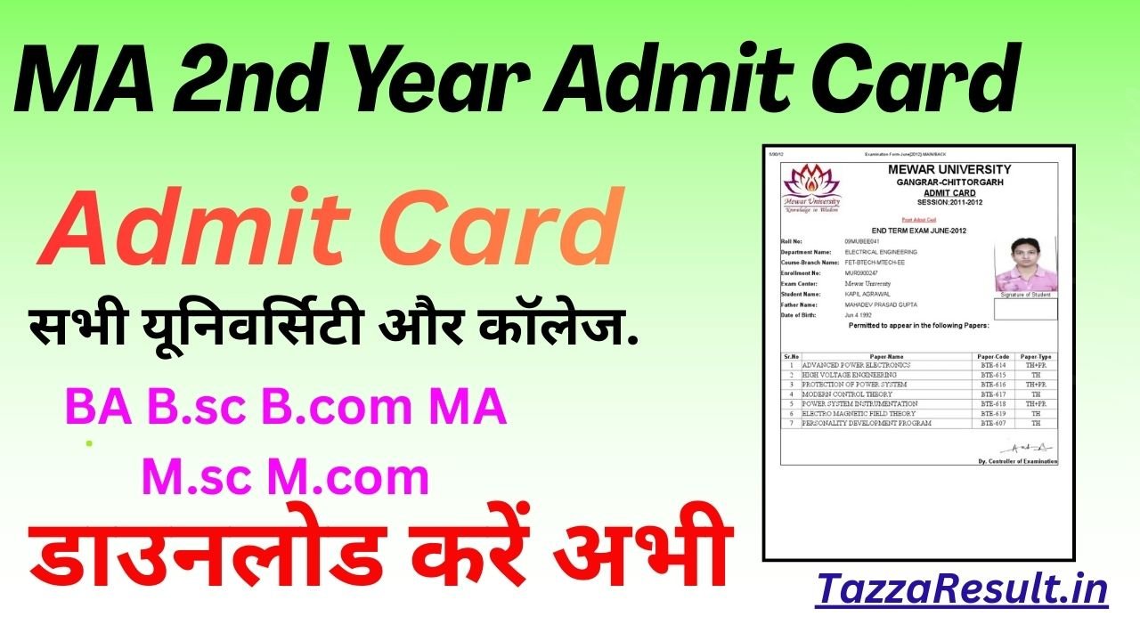 MA 2nd Year Admit Card