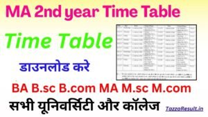 MA 2nd year Time Table 