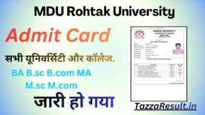 MDU Rohtak University Admit Card