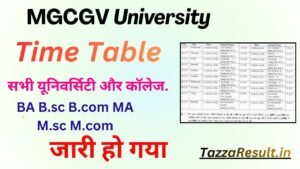 MGCGV University Time Table