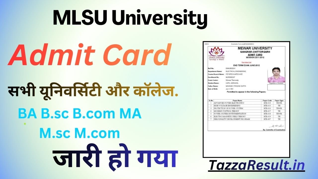 MLSU University Admit Card