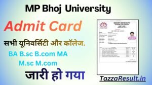 MP Bhoj University Admit Card