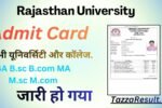 Rajasthan University Admit Card