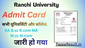Ranchi University Admit Card