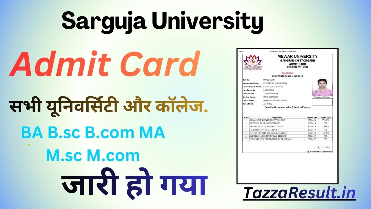 Sarguja University Admit Card