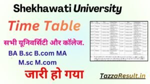 Shekhawati University Time Table