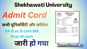Shekhawati University Admit Card