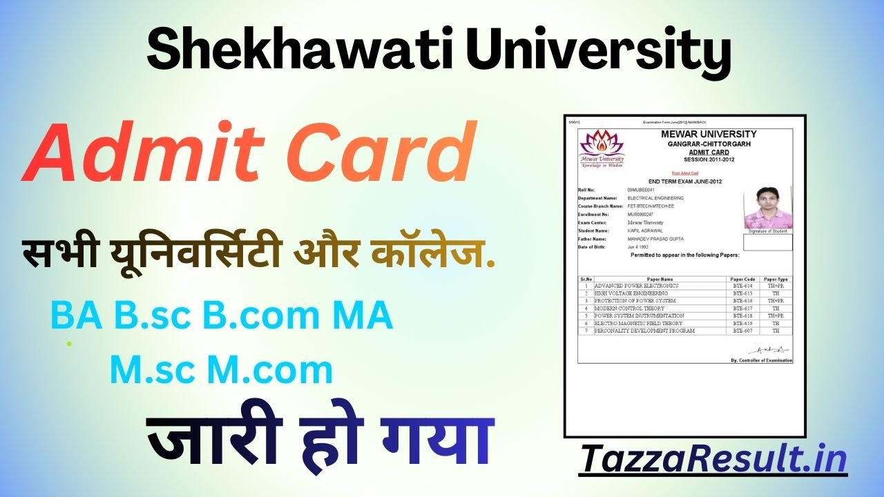 Shekhawati University Admit Card