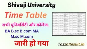 Shivaji University Time Table