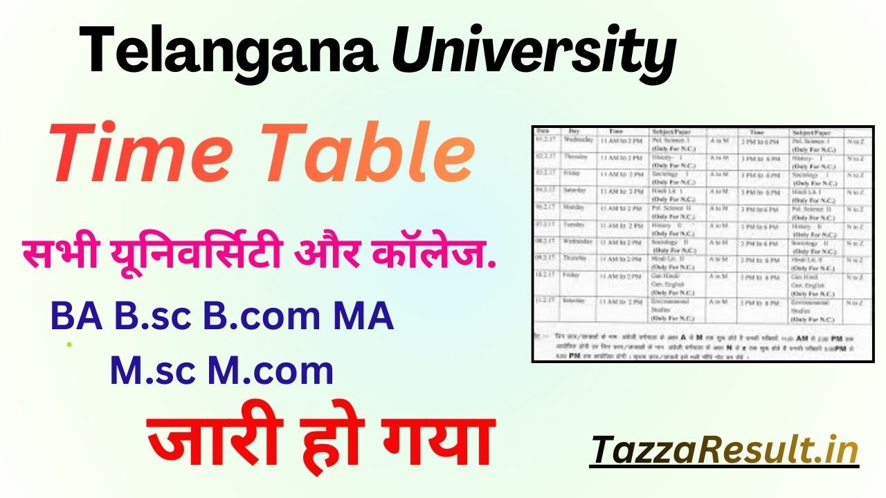 Telangana University Time Table