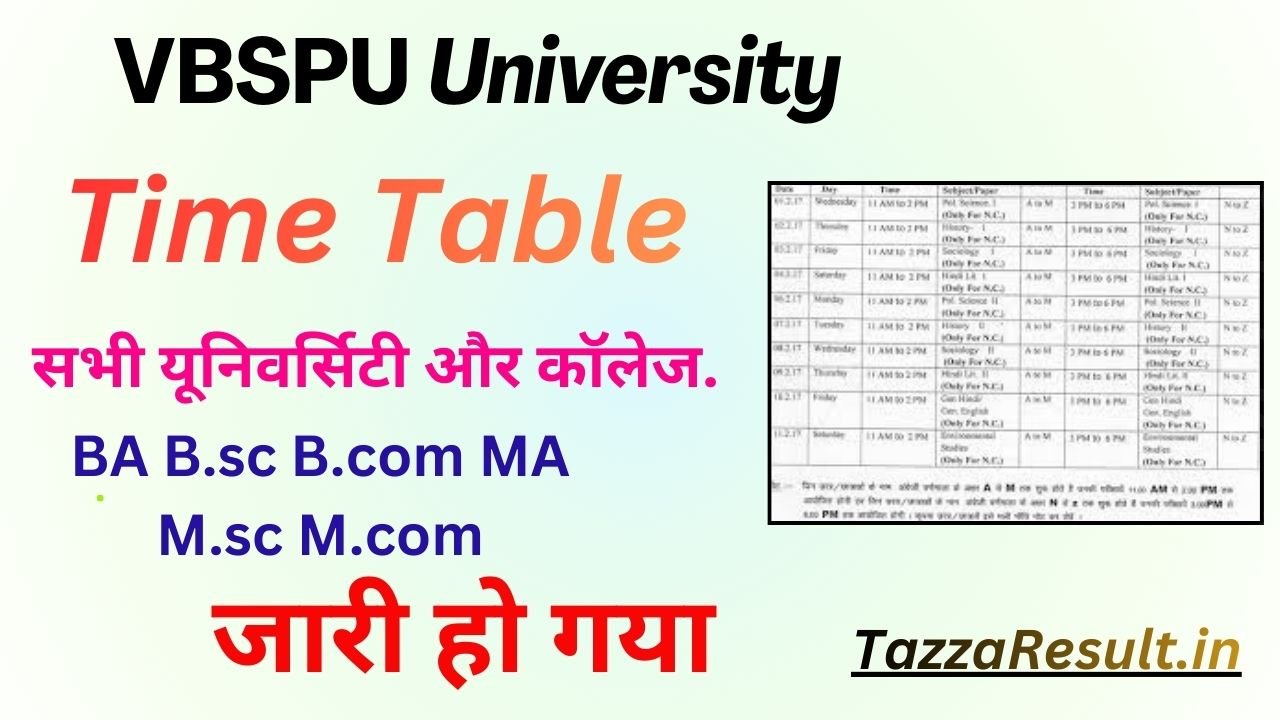 VBSPU University Time Table