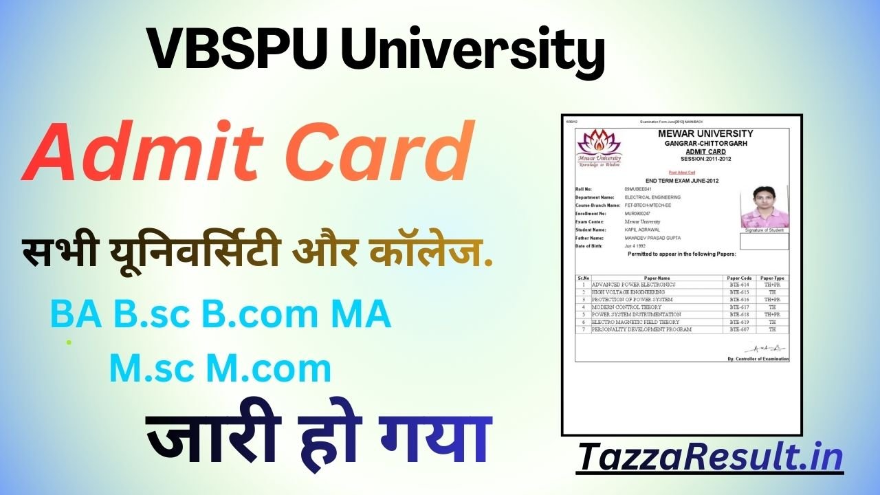 VBSPU University Admit Card