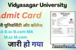 Vidyasagar University Admit Card
