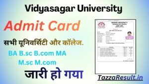 Vidyasagar University Admit Card