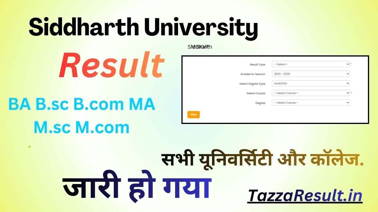 Siddharth University Result